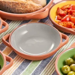 Sintra Dexam Small Glazed Terracotta Tapas Dish - Stone