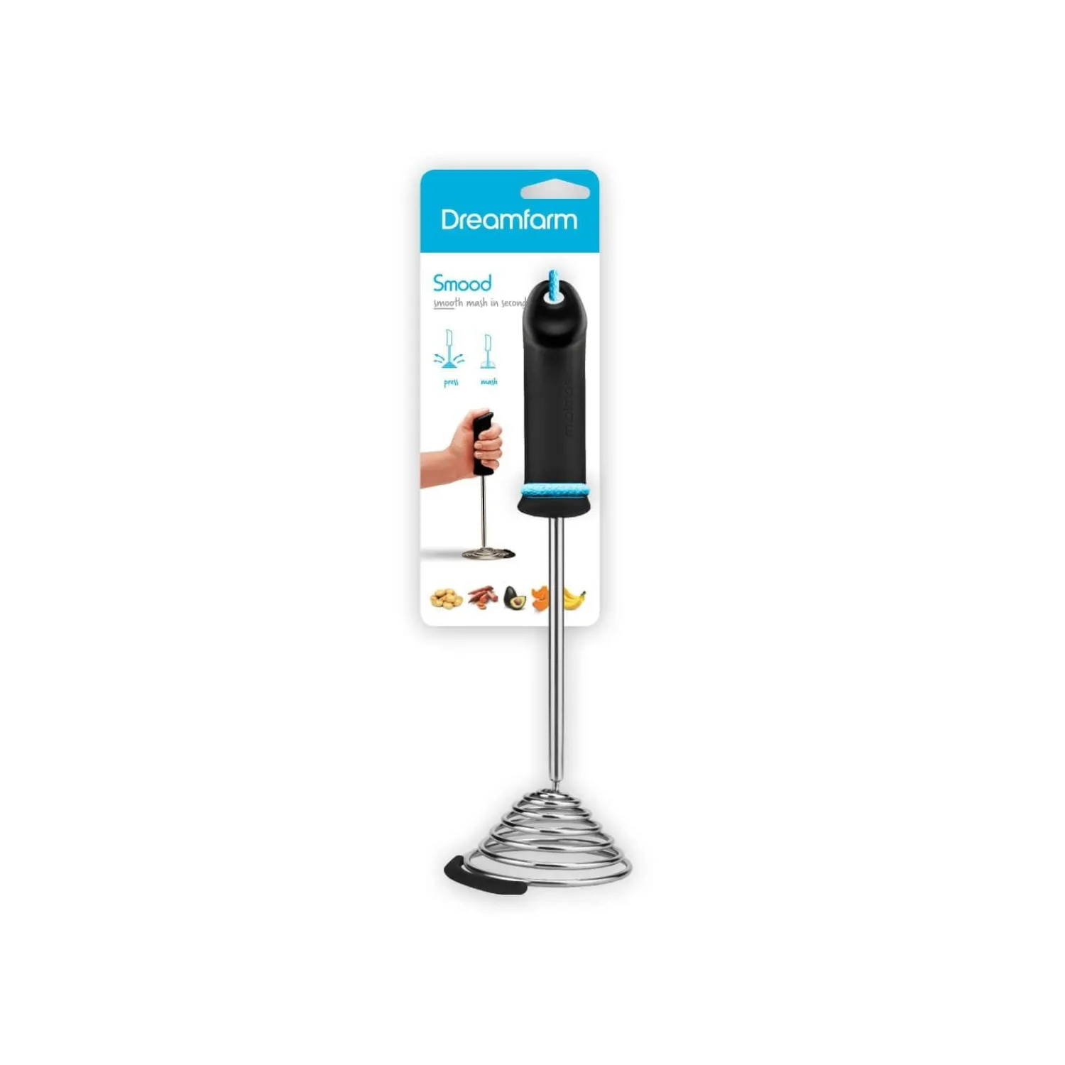 DreamFarm Smood Press Flat Masher - Black