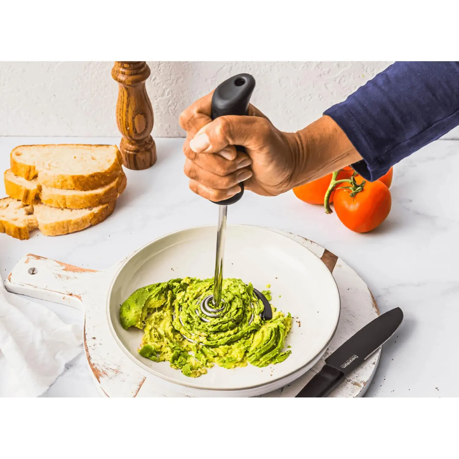 DreamFarm Smood Press Flat Masher - Black