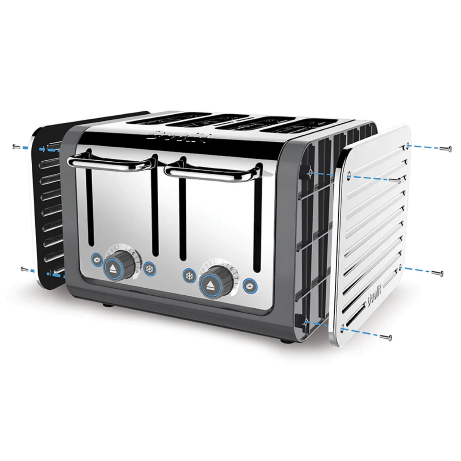 Dualit Architect 46526 4 Slot Toaster - Grey & Stainless Steel