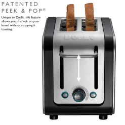 Dualit Architect 1.5 Litre Jug Kettle & 2 Slot Toaster Set - Black & Brushed Stainless Steel