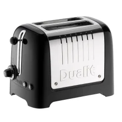 Dualit Lite 1.5 Litre Jug Kettle & 2-Slice Toaster Set - Black & Stainless Steel