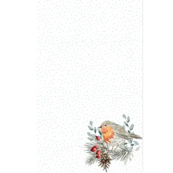 Eddingtons 100% Cotton Pack Of 2 Tea Towels - Christmas Robin