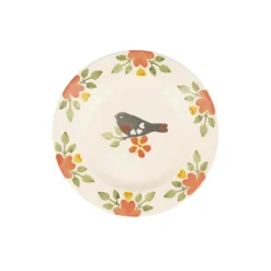 EMMA BRIDGEWATER Earthenware 6 1/2" Plate - Lovebirds Coral
