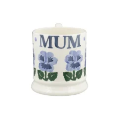 EMMA BRIDGEWATER Half Pint Mug - Blue Pansies - Mum