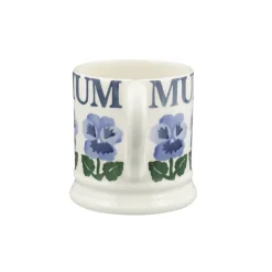 EMMA BRIDGEWATER Half Pint Mug - Blue Pansies - Mum