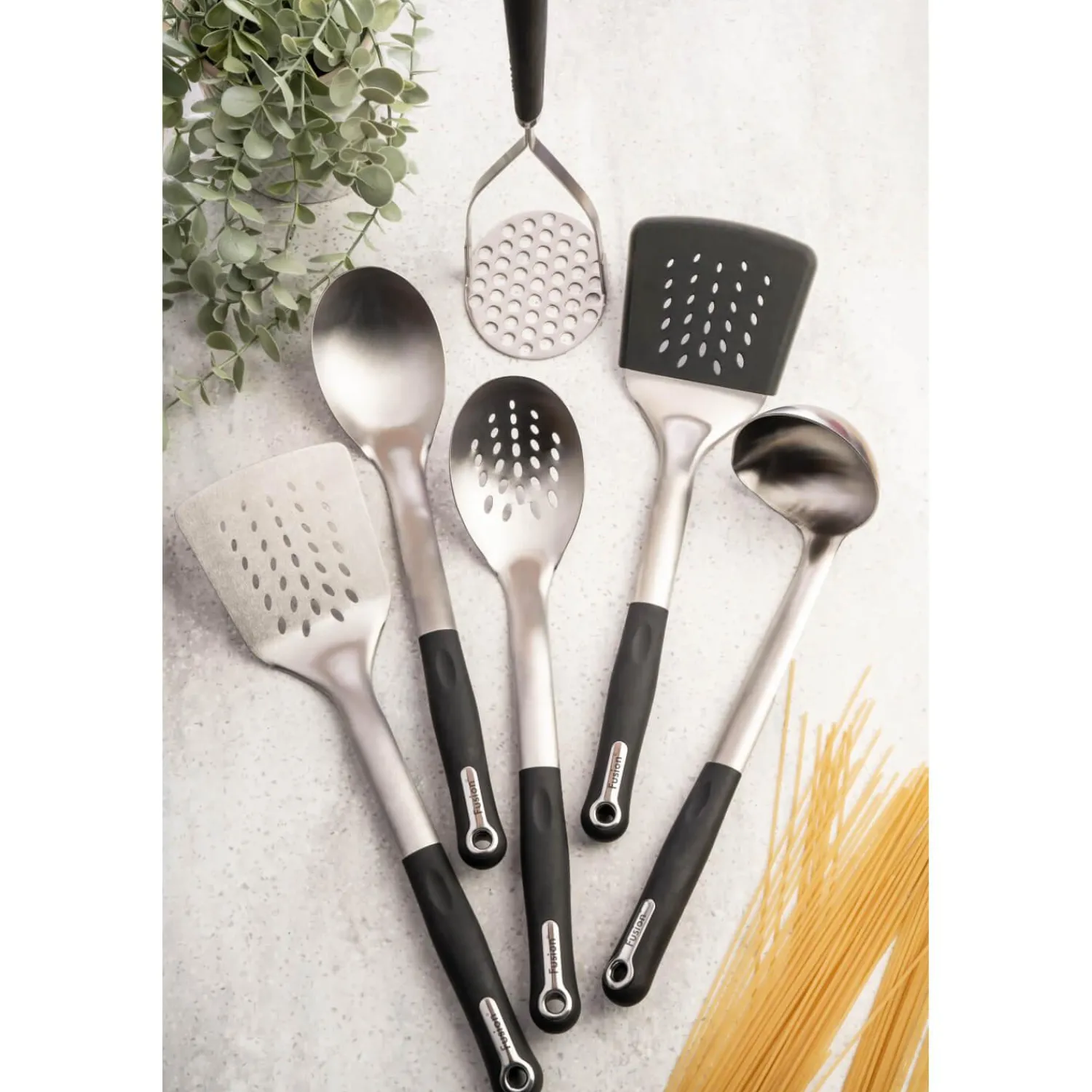 Fusion Stainless Steel Turner With Silicone Cover