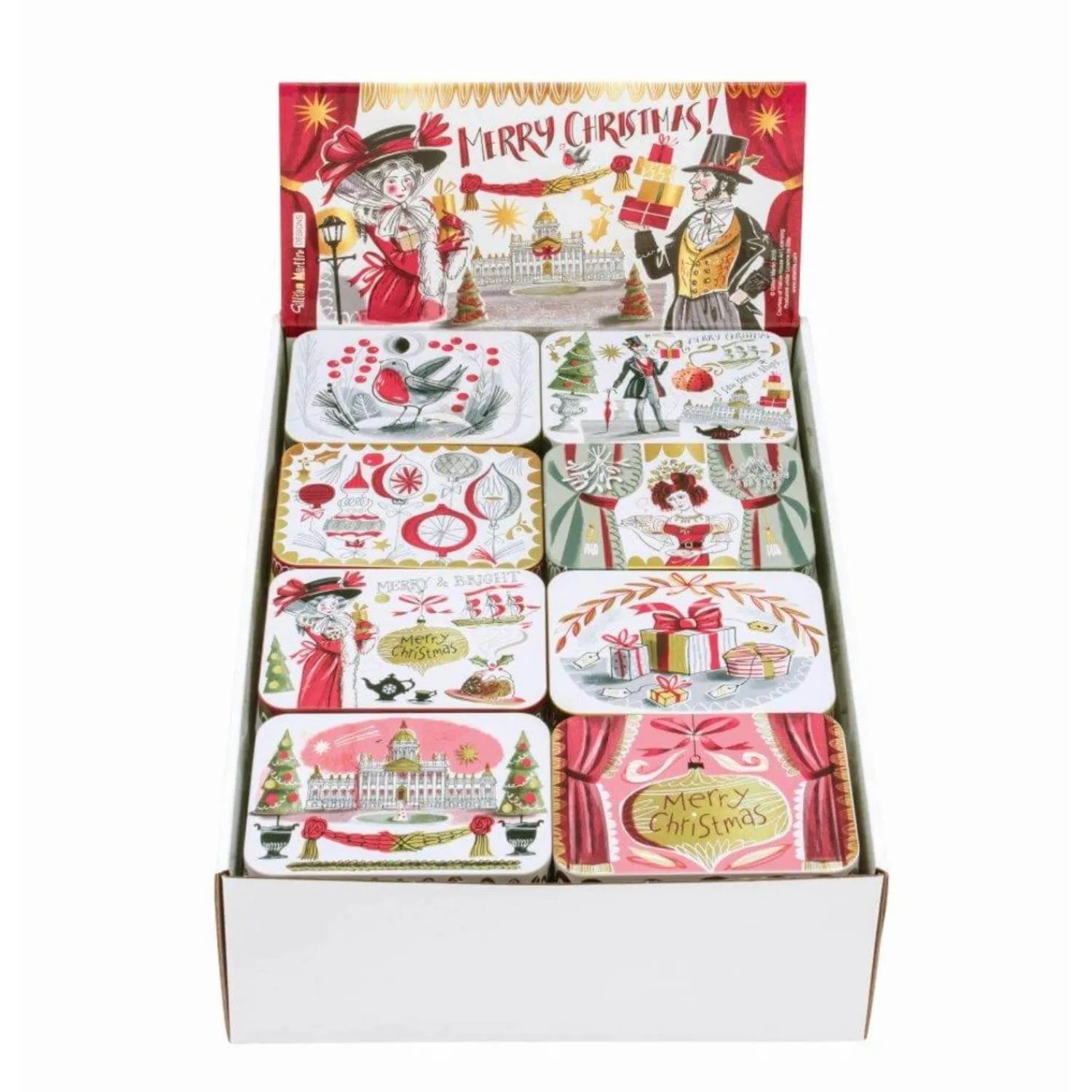 Elite Tins Gillian Martin Christmas Slip Tin Pocket Tins - Assorted