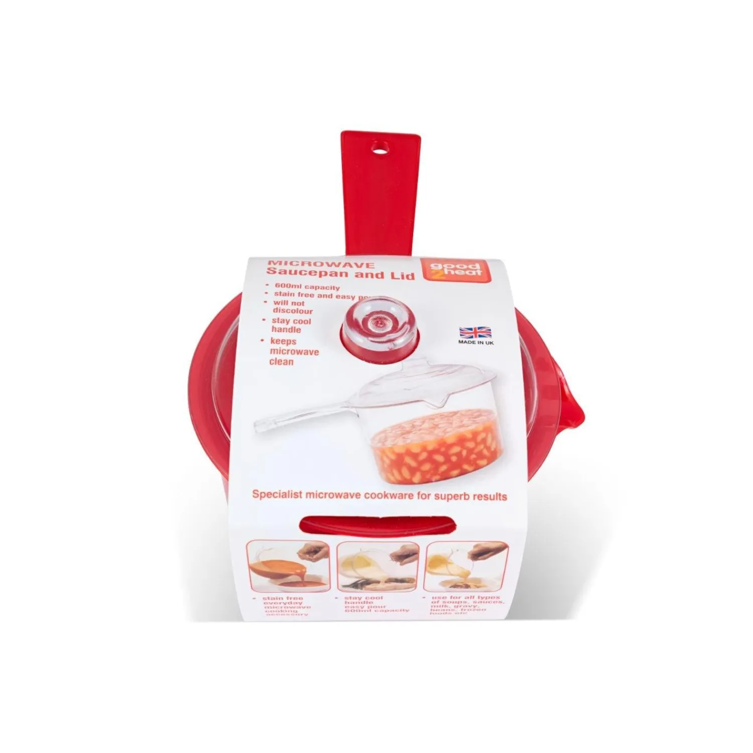 Good2heat Good 2 Heat Plastic Microwave Saucepan & Lid - 600ml