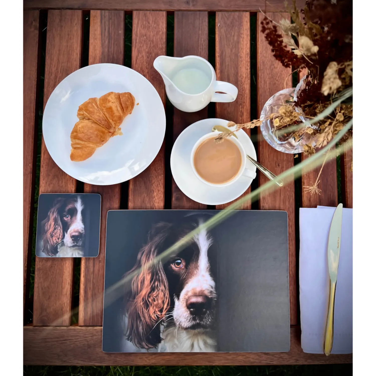 iStyle Rural Roots Rectangular Glass Worktop Saver - Springer Spaniel