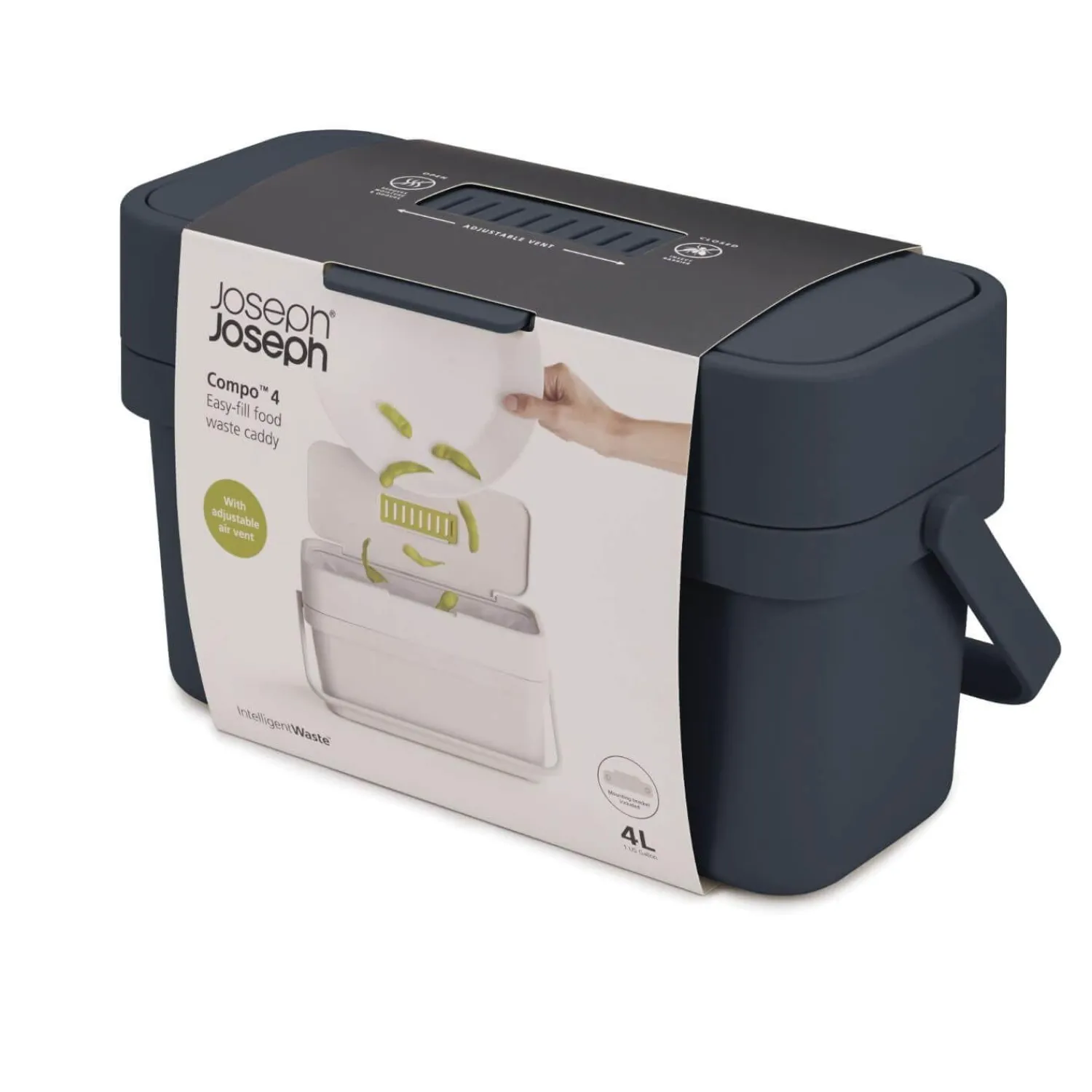 Joseph Joseph Compo 4 Litre Food Waste Caddy - Graphite