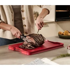 Joseph Joseph Cut&Carve Plus Multifunction Large Chopping Board - Red