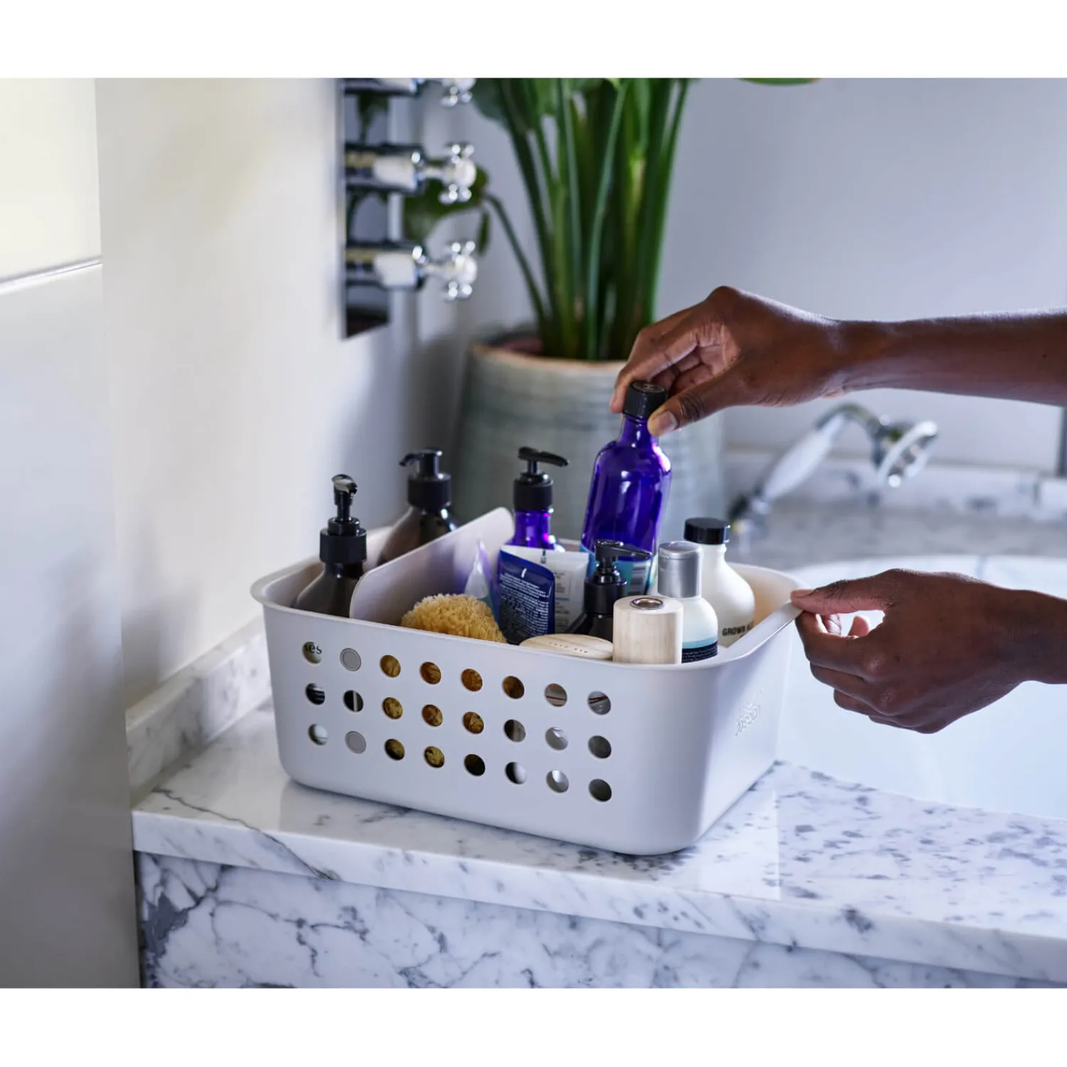 Joseph Joseph EasyStore Large Bathroom Storage Basket - Ecru