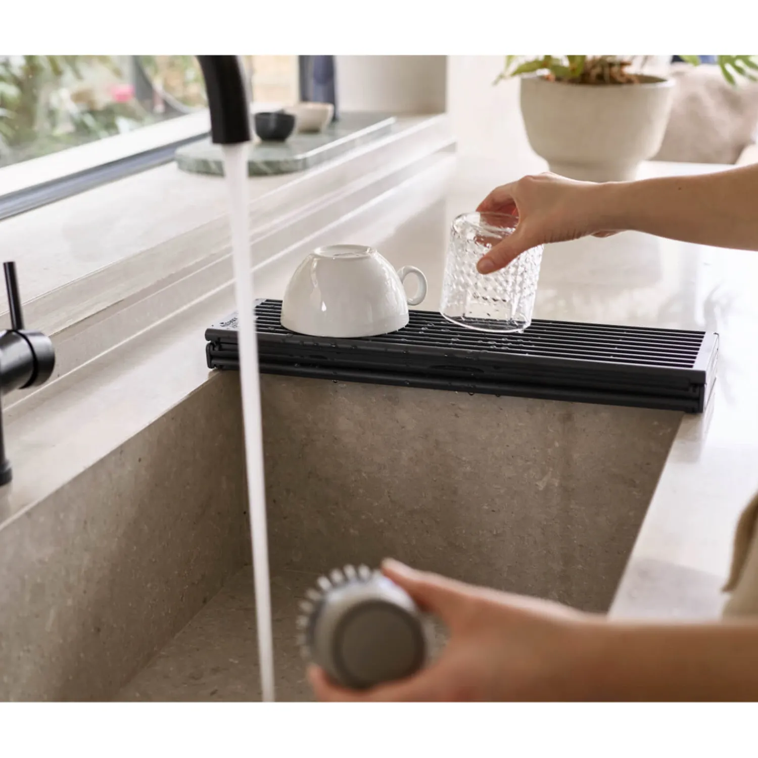 Joseph Joseph Platform Folding Over Sink Drainer - Grey