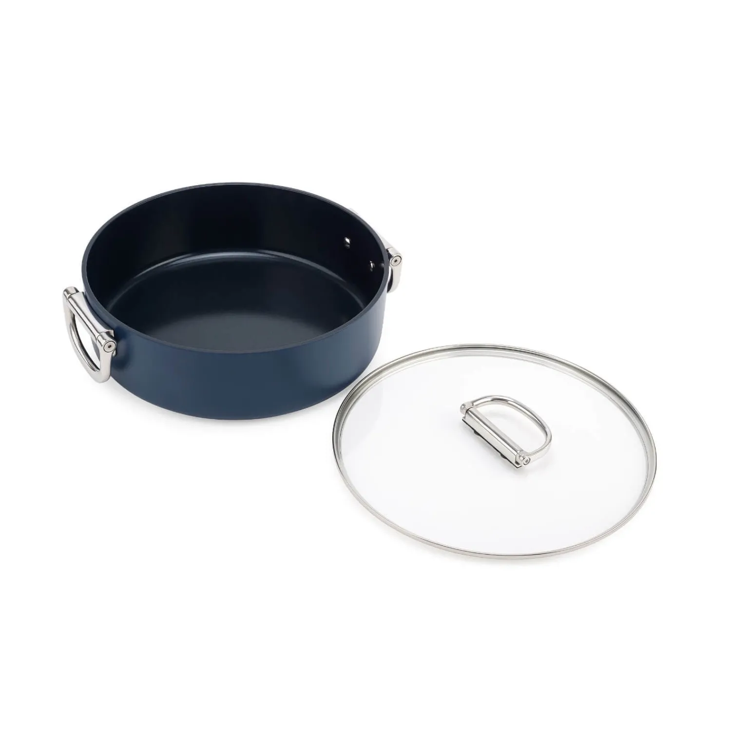 Joseph Joseph Space 28cm Non-Stick Folding Handle Shallow Casserole Pan - Midnight Blue