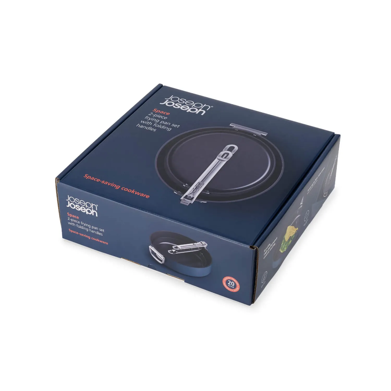 Joseph Joseph Space 2-Piece Non-Stick Folding Handle Frying Pan Set - Midnight Blue