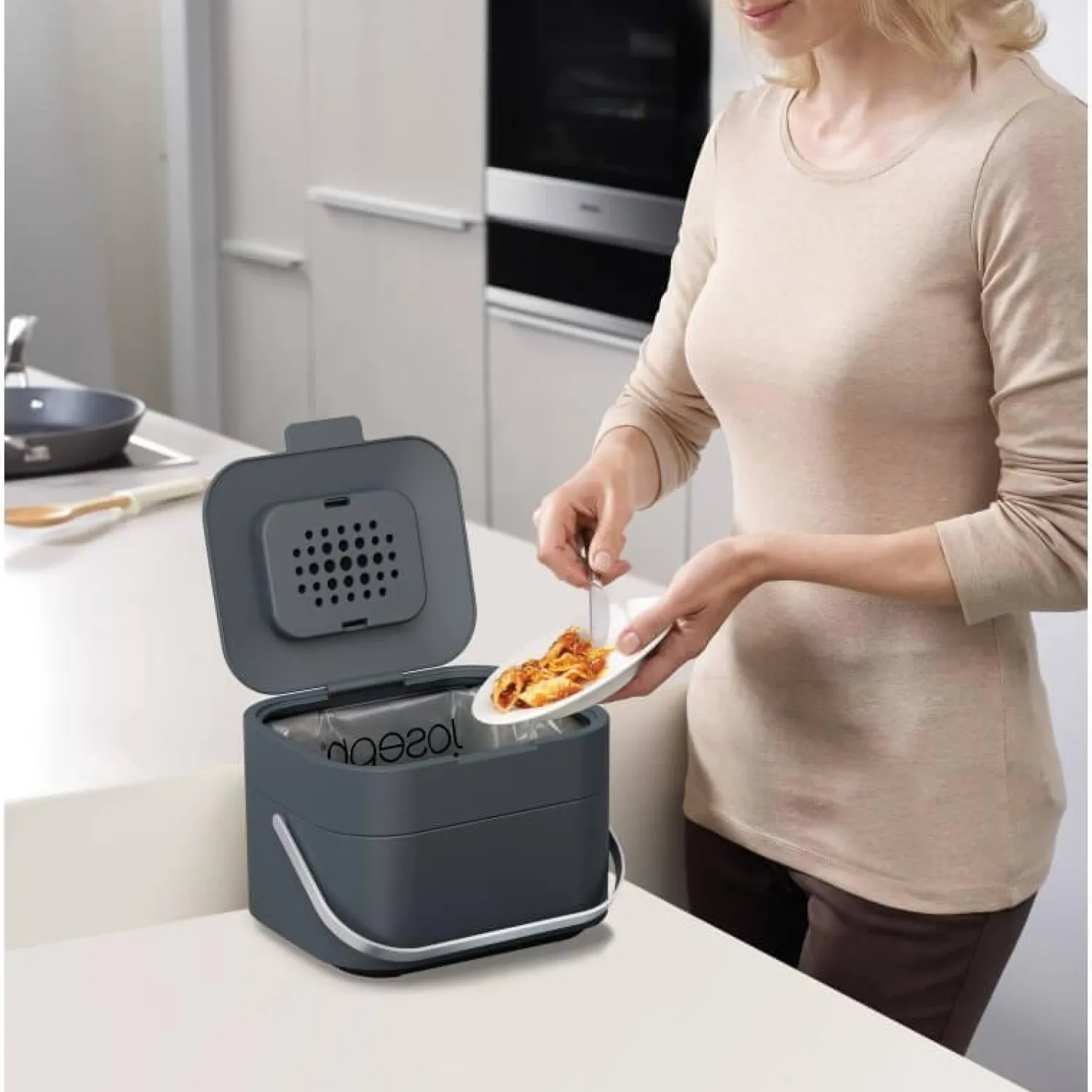 Joseph Joseph Stack 4 Food Waste Caddy - Graphite