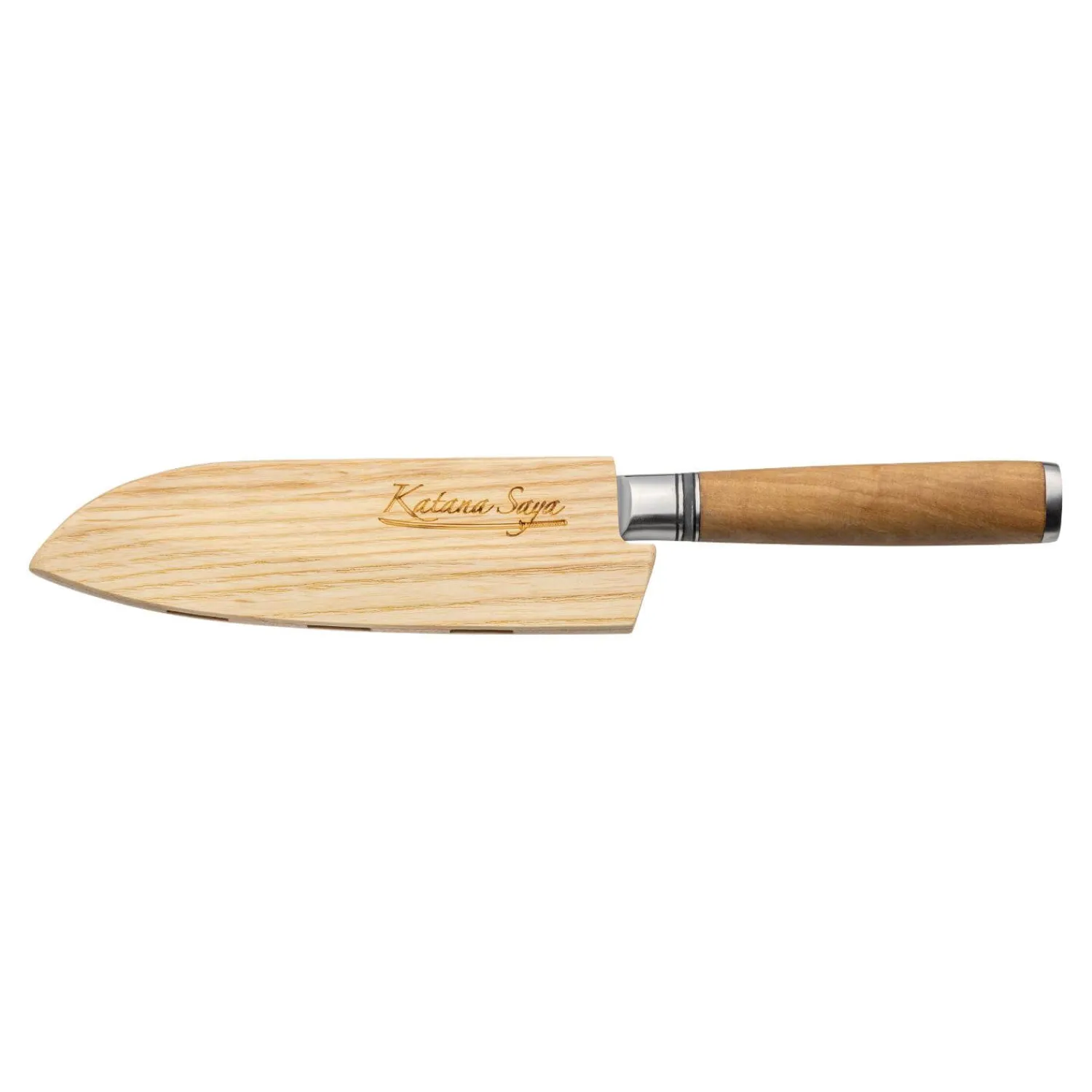 KATANA Saya Olivewood 12cm Santoku Knife