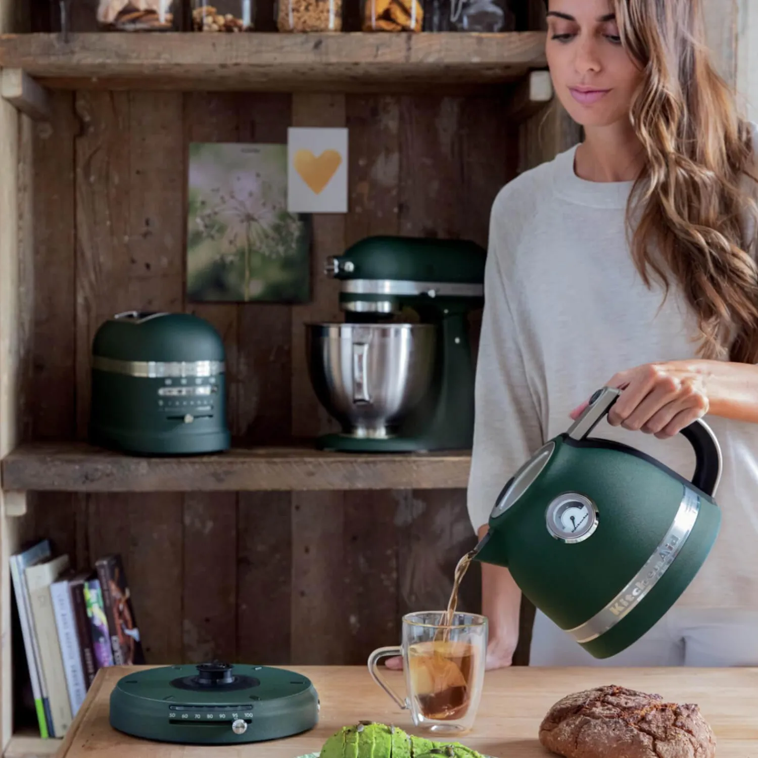KitchenAid Artisan Kettle & 2 Slice Toaster Set - Pebble Palm