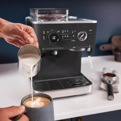 KitchenAid 5KES6551BBK Semi Automatic Espresso Machine with Burr Grinder - Cast Iron Black