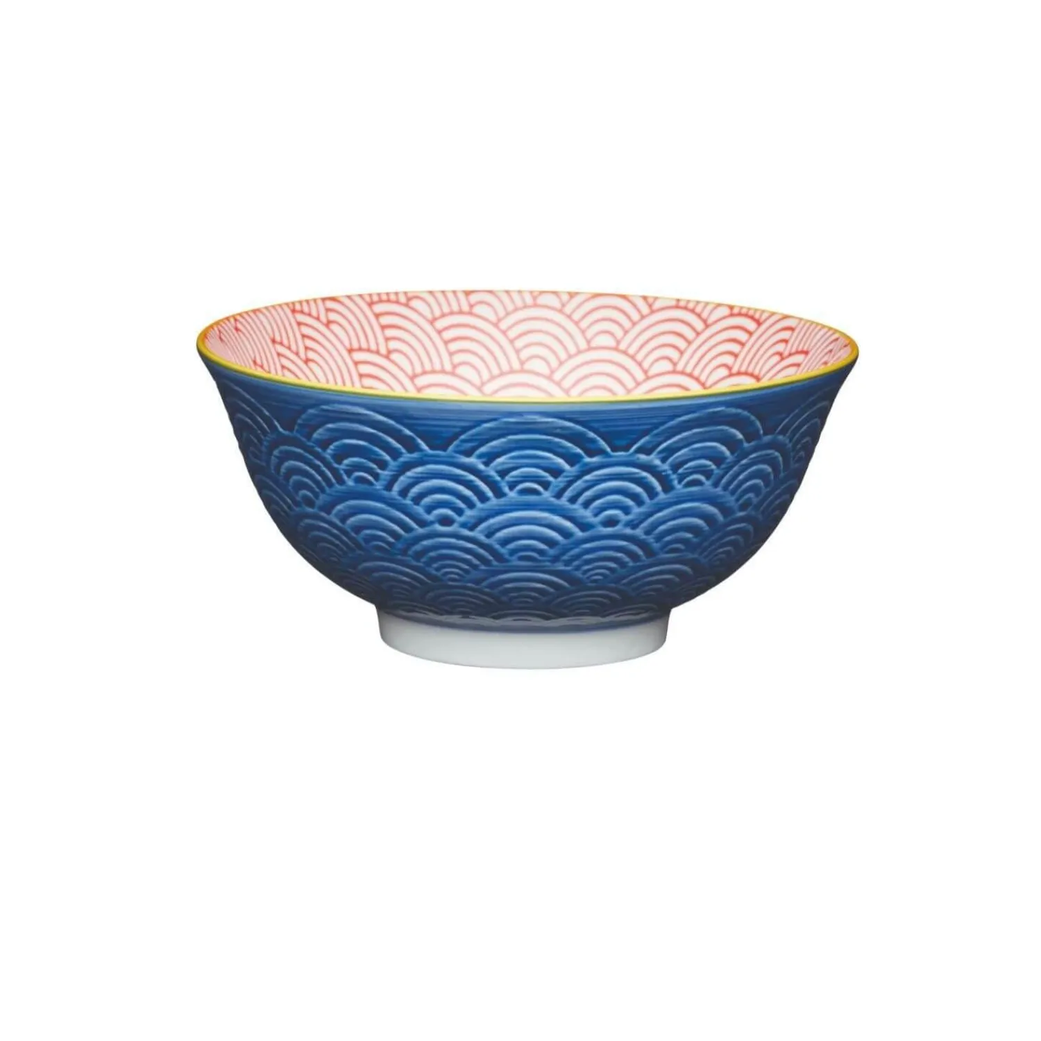KitchenCraft Stoneware Bowl - Blue Arched Pattern