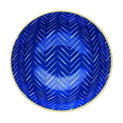KitchenCraft Stoneware Bowl - Blue Chevron