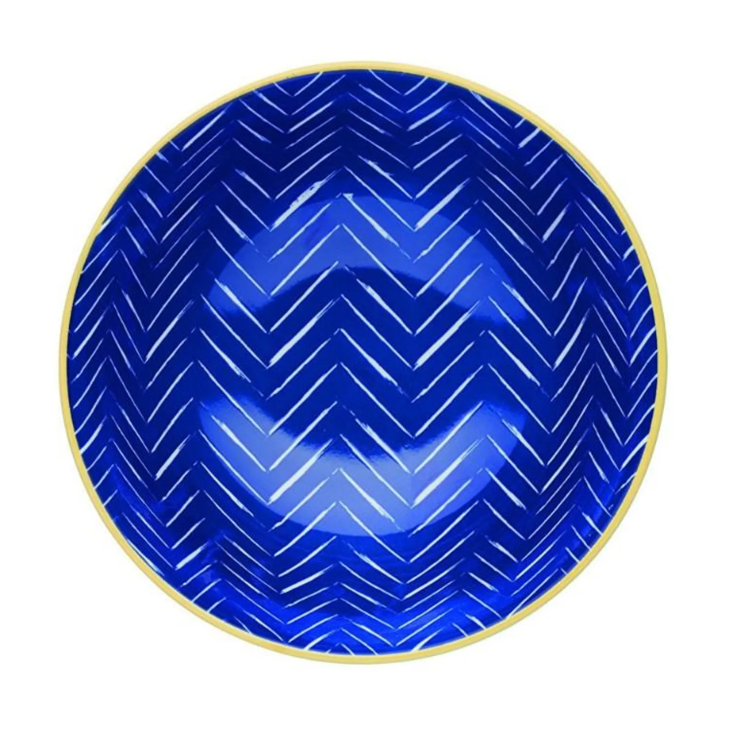 KitchenCraft Stoneware Bowl - Blue Chevron