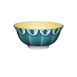 KitchenCraft Stoneware Bowl - Leafy Green
