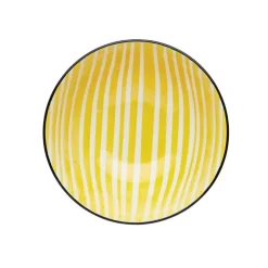 KitchenCraft Stoneware Bowl - Yellow Stripe
