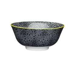 KitchenCraft Stoneware Bowl - Black Floral