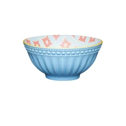 KitchenCraft Stoneware Bowl - Pale Blue Detailed