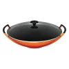 Le Creuset Cast Iron 36cm Wok & Glass Lid - Volcanic