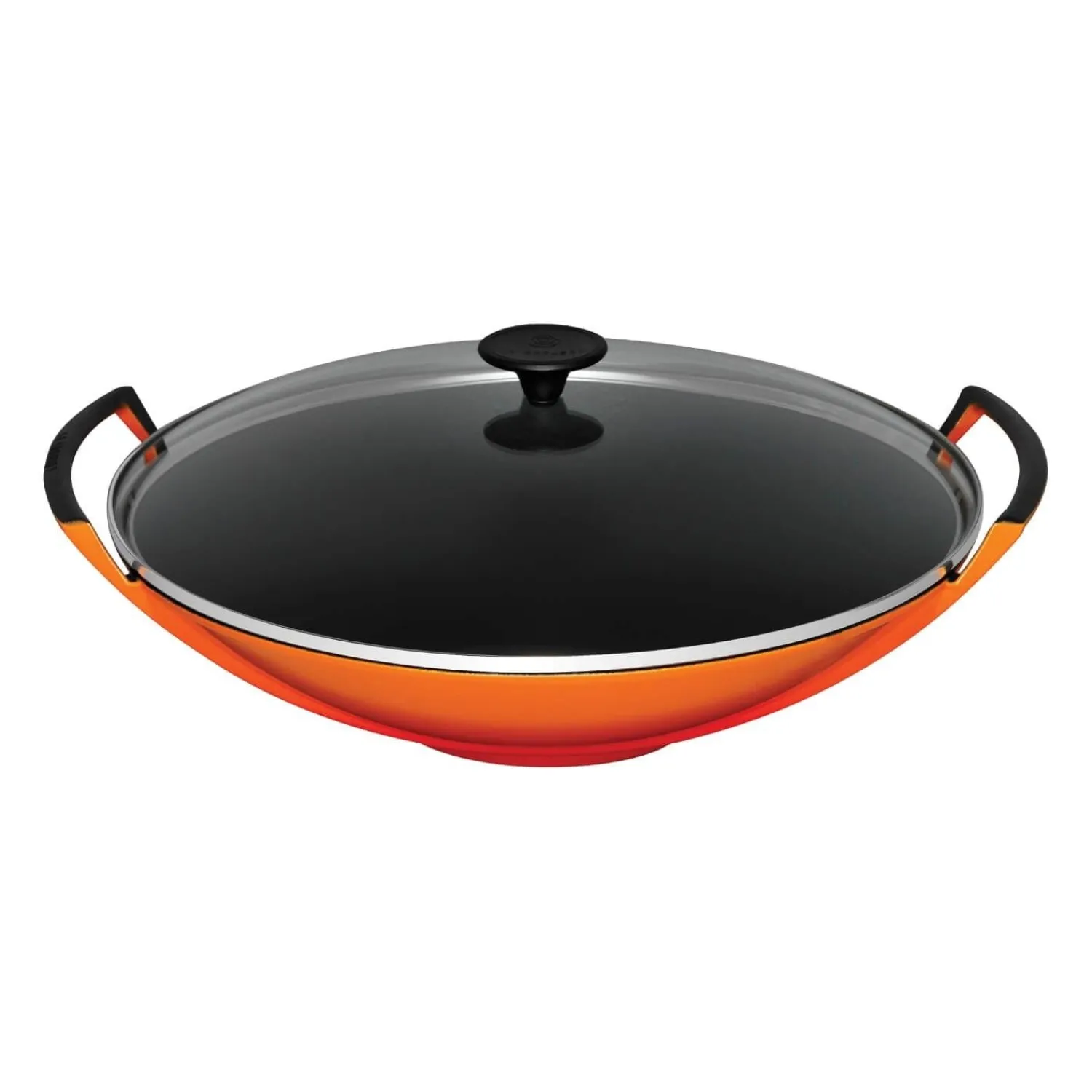 Le Creuset Cast Iron 36cm Wok & Glass Lid - Volcanic