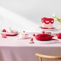 Le Creuset Cast Iron  Heart Shape Dish with Lid - Cerise
