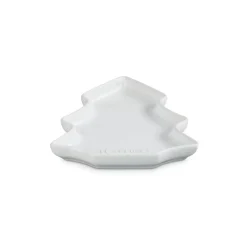 Le Creuset 19cm Stoneware Christmas Tree Plate - White