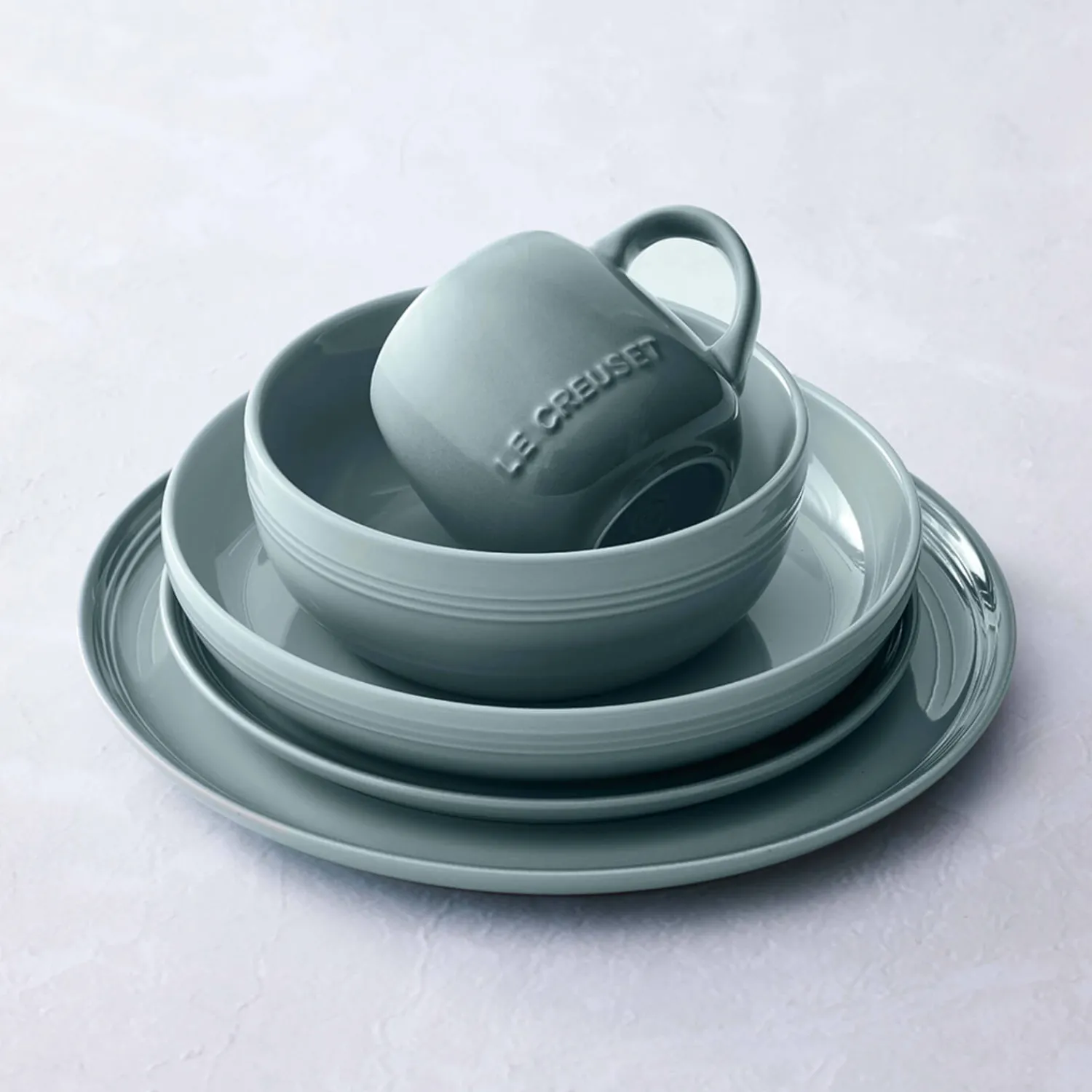 Le Creuset 22cm Stoneware Coupe Side Plate - Sea Salt