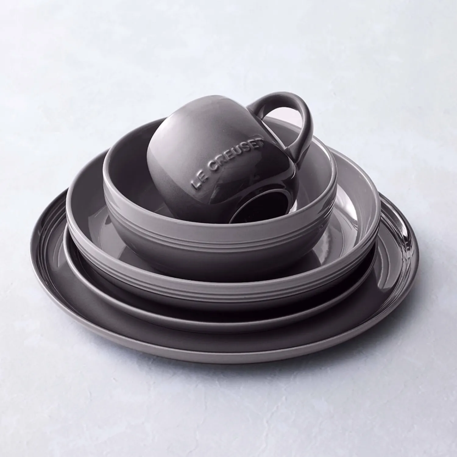 Le Creuset 22cm Stoneware Coupe Side Plate - Flint