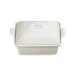 Le Creuset Heritage Stoneware 23cm Square Dish with Lid - Meringue