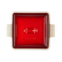 Le Creuset Heritage Stoneware 23cm Square Dish with Lid - Cerise
