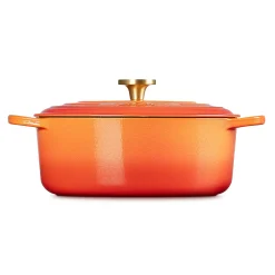 Le Creuset Limited Edition Signature 29cm Cast Iron Oval Casserole - Flamme Doree