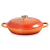Le Creuset Limited Edition Signature 30cm Cast Iron Shallow Casserole - Flamme Doree