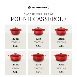 Le Creuset Limited Edition Signature 24cm Cast Iron Round Casserole - Flamme Doree