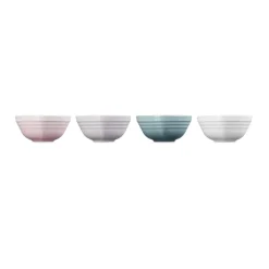 Le Creuset Set of 4 Mini Heart Stoneware Bowls - Mixed Colours