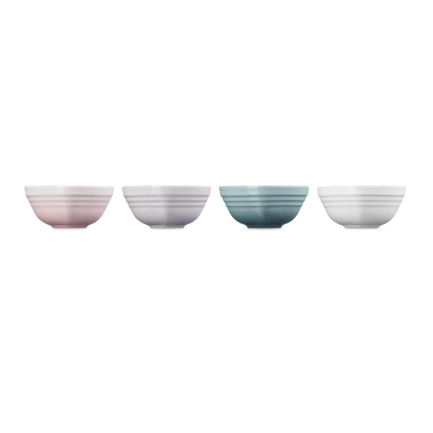 Le Creuset Set of 4 Mini Heart Stoneware Bowls - Mixed Colours