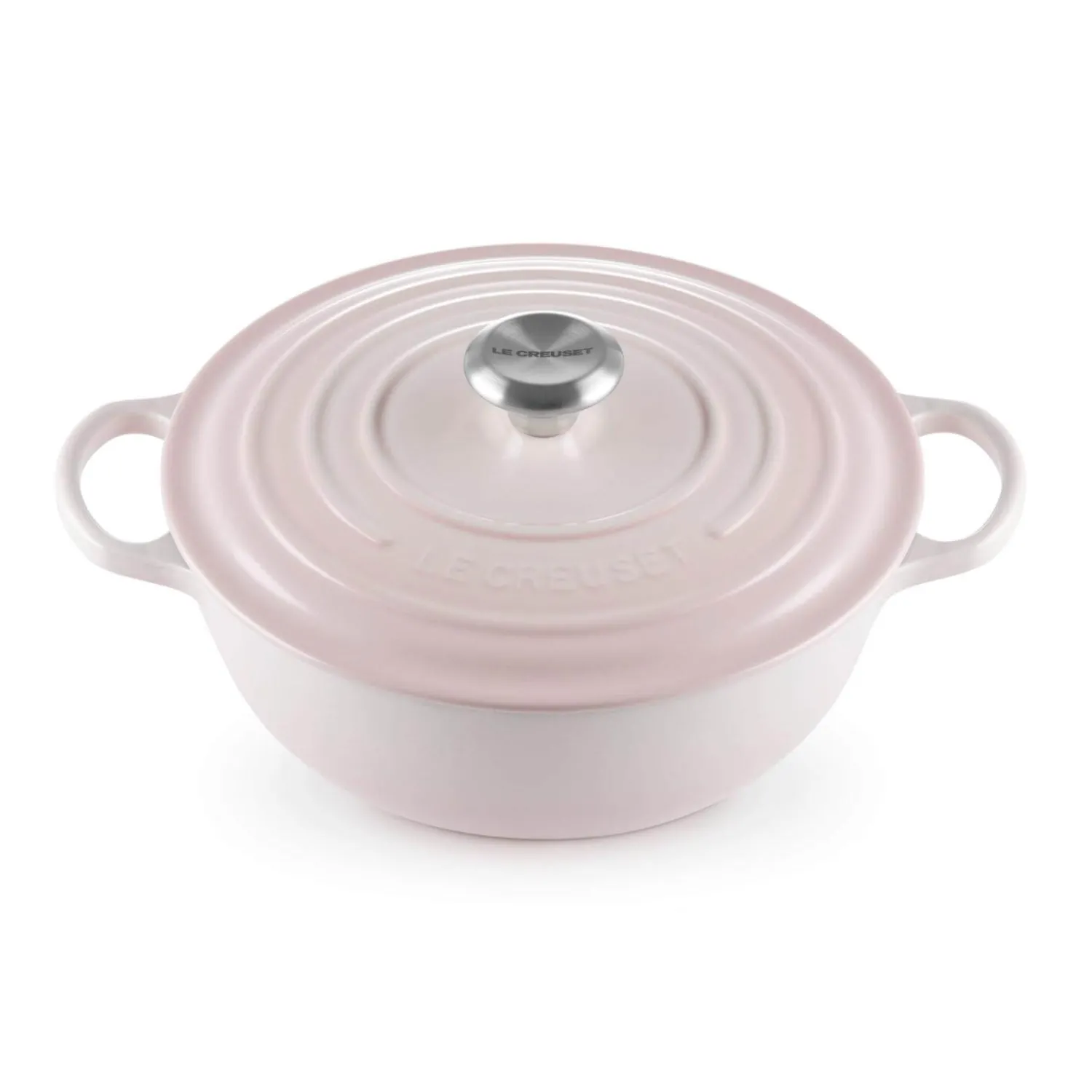 Le Creuset Signature Cast Iron 24cm Soup Pot - Shell Pink