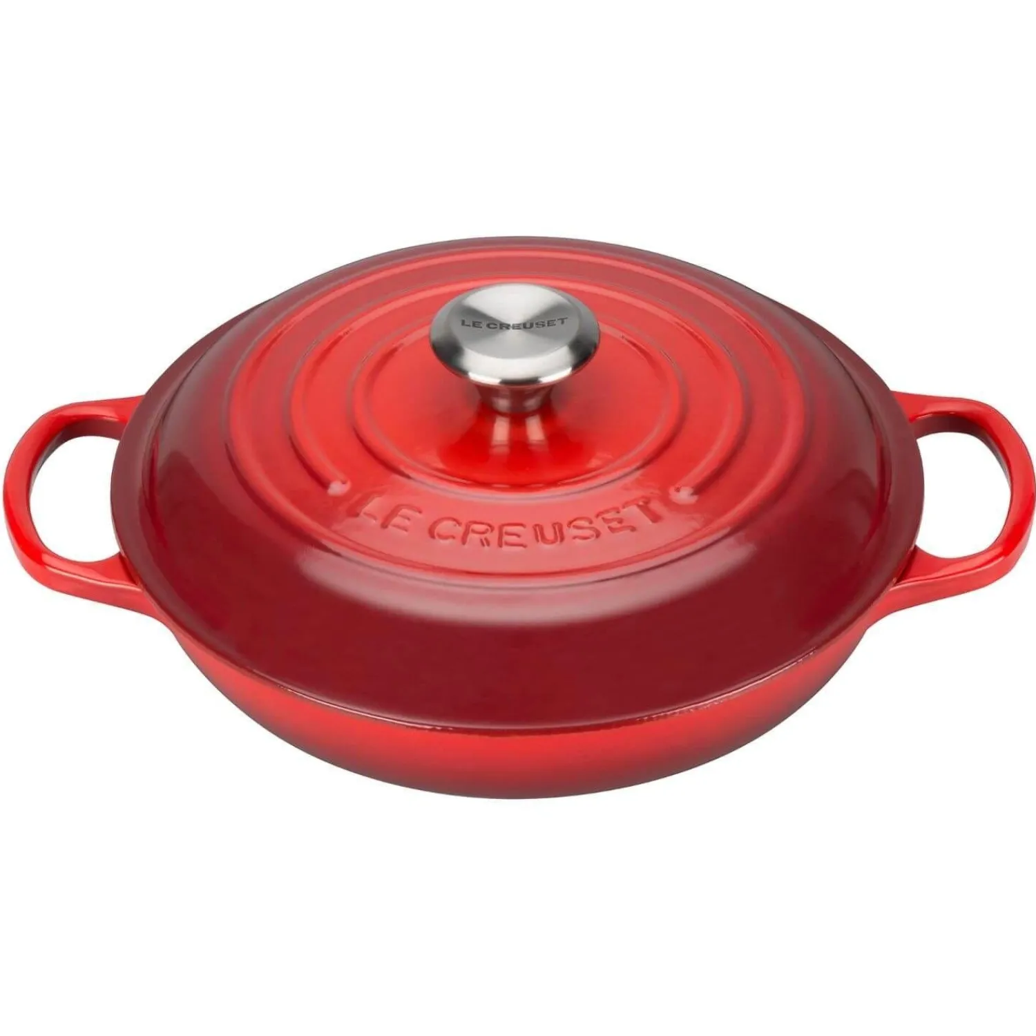 Le Creuset Signature Cast Iron 26cm Shallow Casserole - Cerise