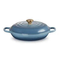 Le Creuset Signature Cast Iron 30cm Shallow Round Casserole - Chambray