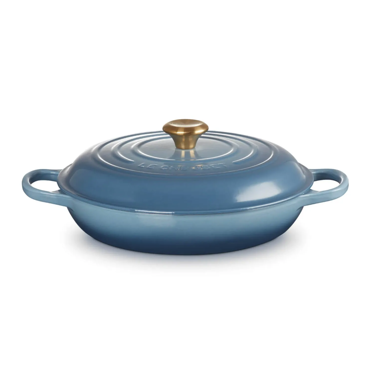 Le Creuset Signature Cast Iron 30cm Shallow Round Casserole - Chambray