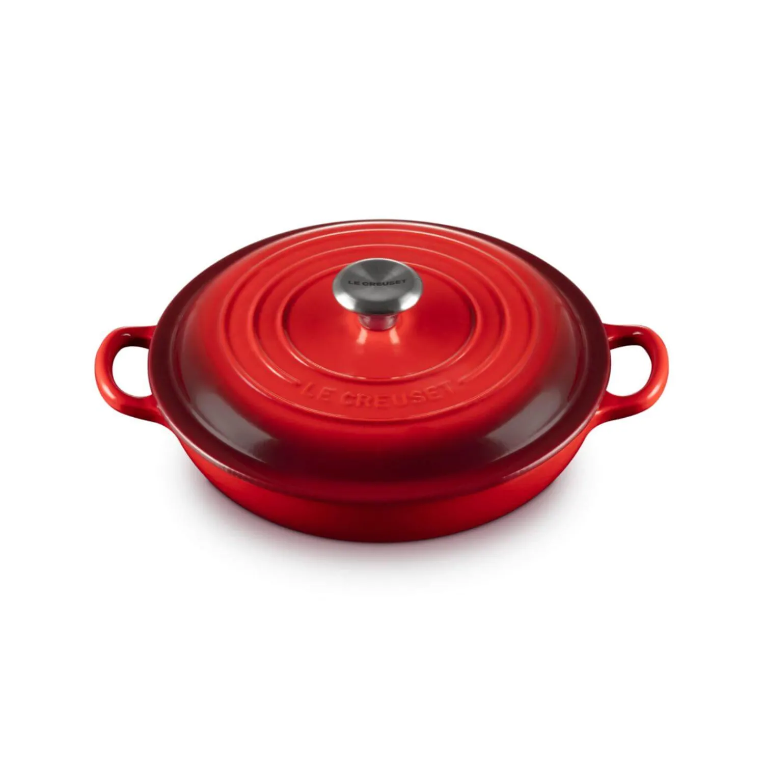 Le Creuset Signature Cast Iron 22cm Shallow Casserole - Cerise