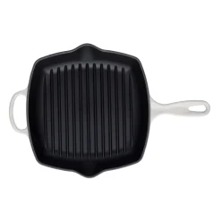 Le Creuset Signature Cast Iron 26cm Square Grillit - Meringue